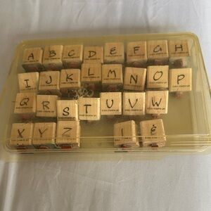 Stampin' Up! Wooden Alphabet Stamp Set with Black Letters